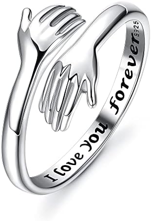 Amazon.com: RINHOO FRIENDSHIP Hug Rings for Women Silver Hugging